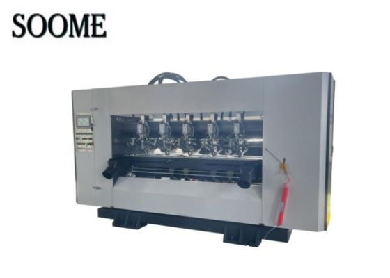 ประเภทเศรษฐกิจ การควบคุมคอมพิวเตอร์ Inline Thin Blade Slitter Scorer Machine สําหรับสายการผลิตกระดาษกระบอก