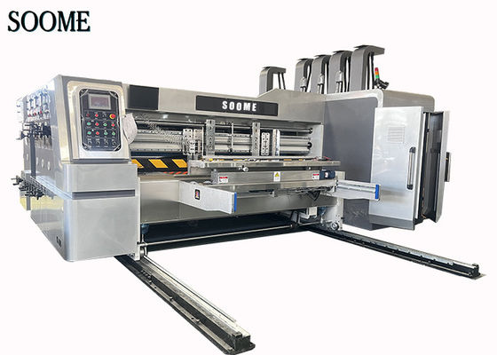 3 คอมพิวเตอร์ที่ควบคุมสี เครื่องพิมพ์ Flexo Slotter เครื่องตัด Die สําหรับเครื่องพิมพ์กล่อง corrugated