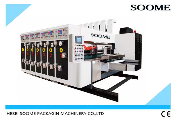 กล่องบรรจุ เครื่องพิมพ์ Flexo เครื่องตัดสล็อตเตอร์ เครื่องตัดสล็อตเตอร์ ด้วยความหนาของแผ่น corrugated 2-7mm