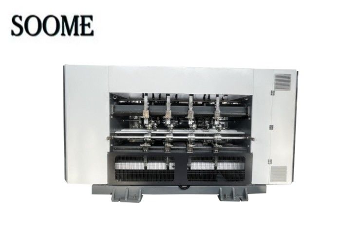 ประเภทเศรษฐกิจ การควบคุมคอมพิวเตอร์ Inline Thin Blade Slitter Scorer Machine สําหรับสายการผลิตกระดาษกระบอก