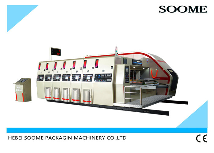 การถ่ายเทสูญญากาศ 4 สีการพิมพ์ Slotter เครื่องตัดตายด้วย Stacker